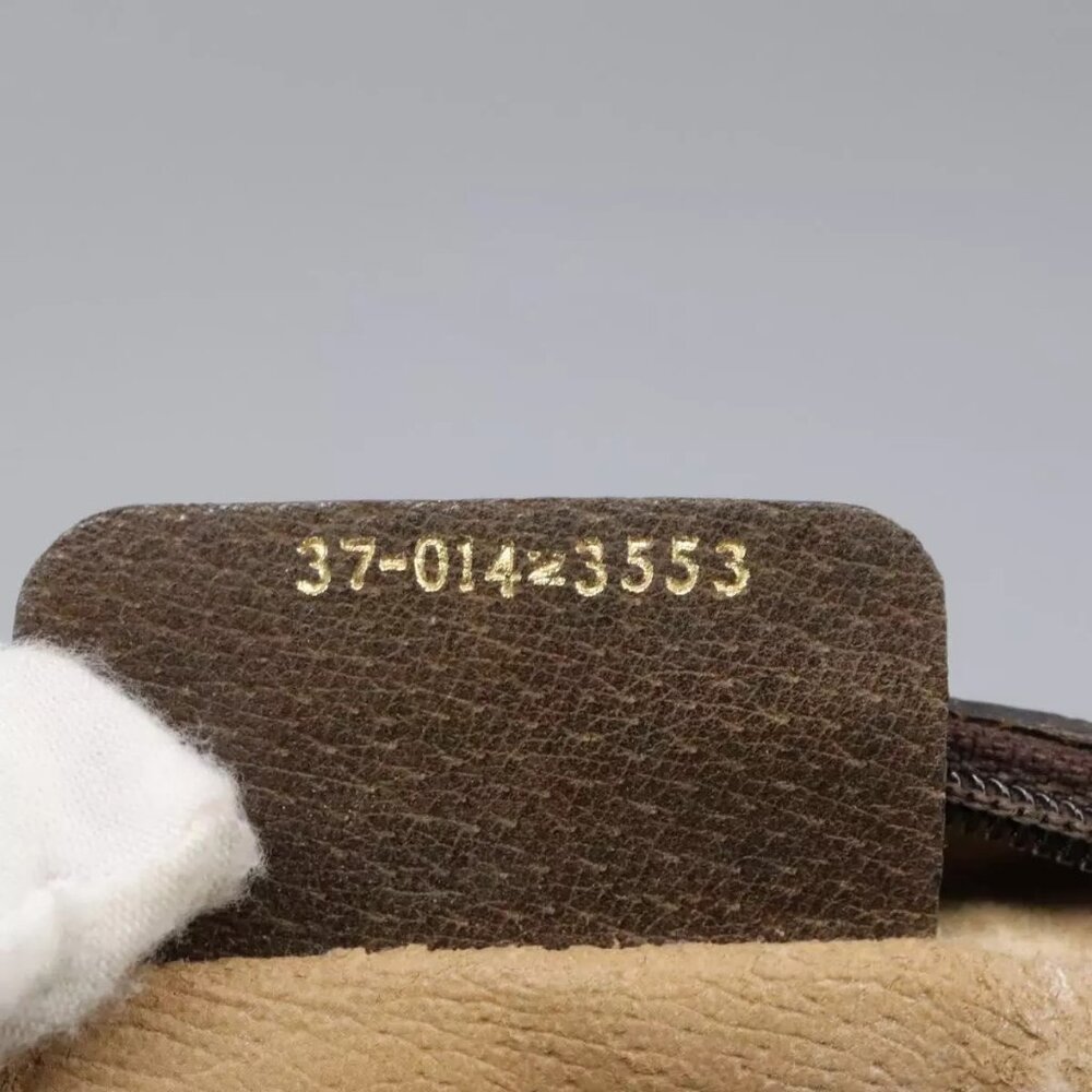 GUCCI GG Supreme Web Sherry Line Clutch Bag PVC Beige Red Green Auth - Picture 14 of 16